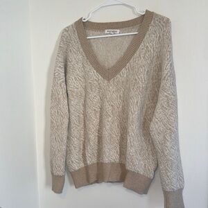 Workshop Republic Clothing Beige V-Neck Sweater